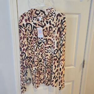 Leopard Print Long Sleeve Top